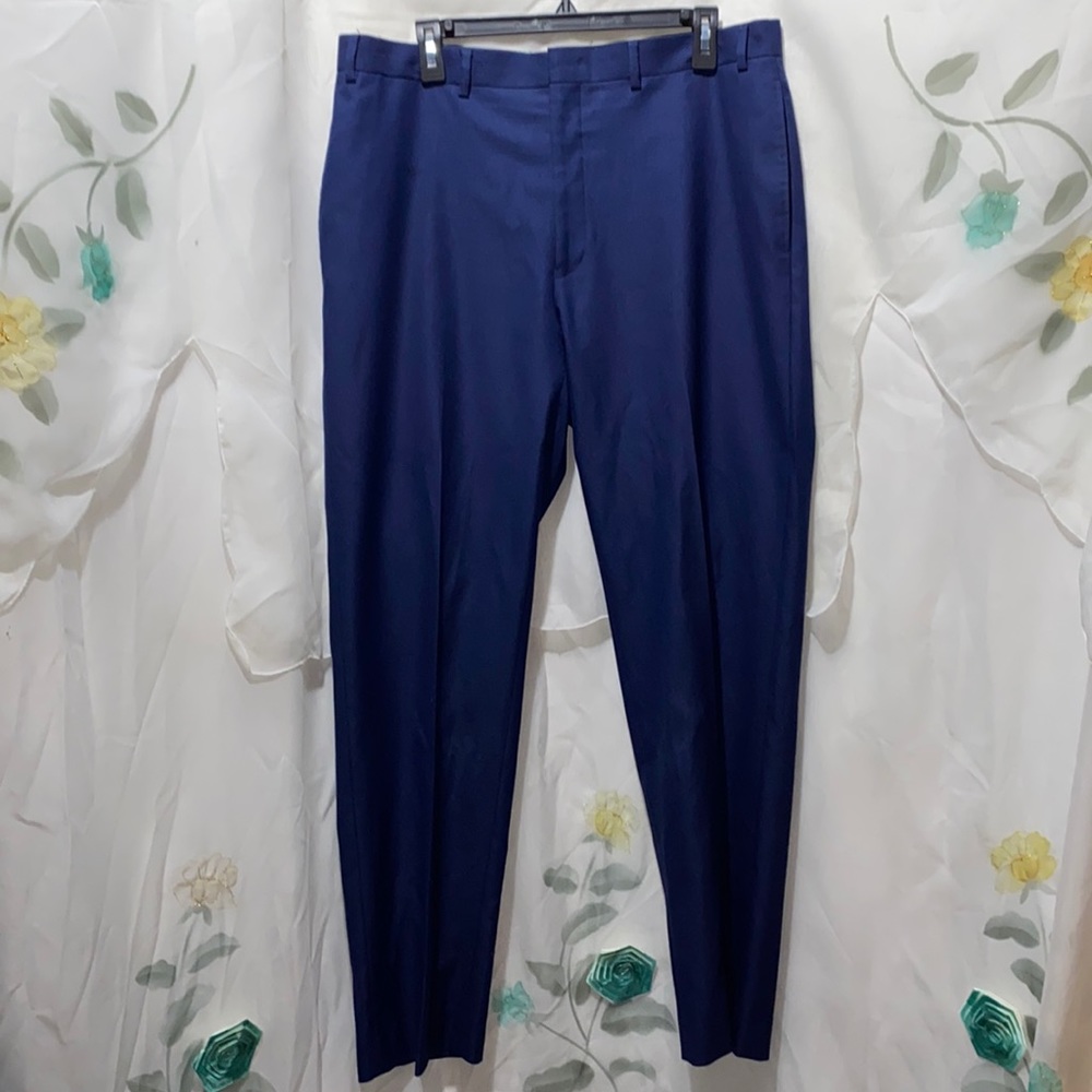 MEN TAILORED BLUE DRESS PANTS SZ 36 1/4 WAIST NO TAGS